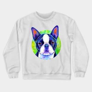 Effervescent Colorful Boston Terrier Dog Crewneck Sweatshirt